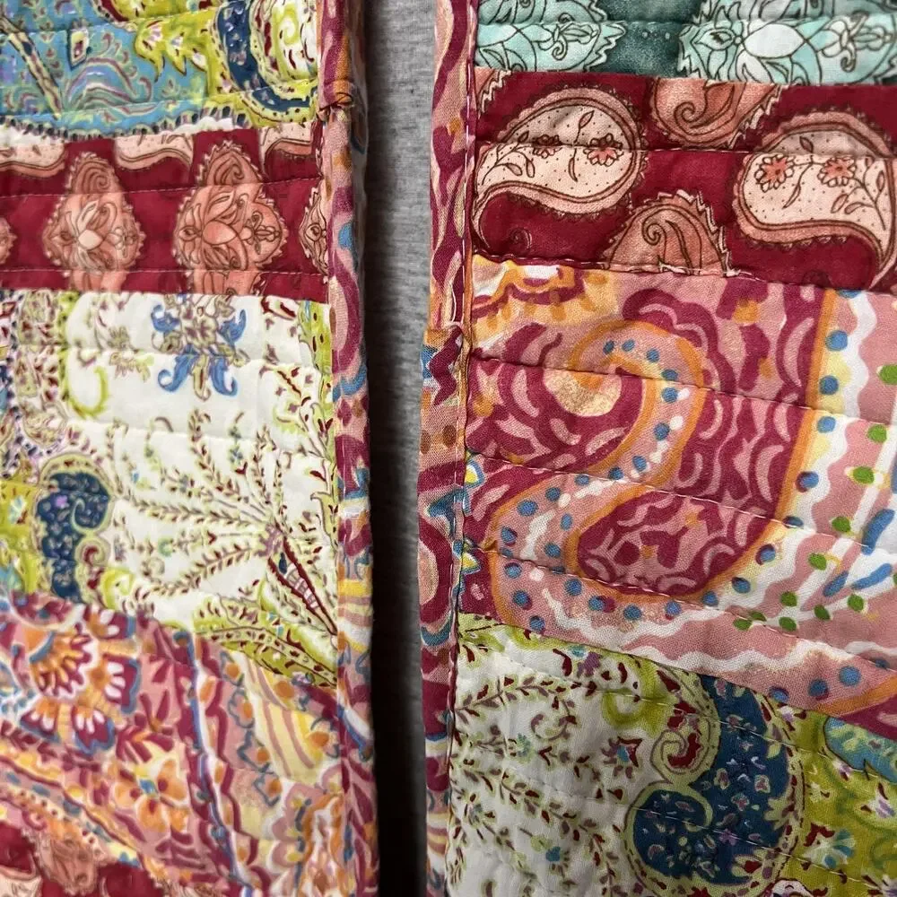 Cynthia Rowley Pillow Shams Set 2 Colorful Paisley Quilted‎ Boho 21x28 Bed Dorm